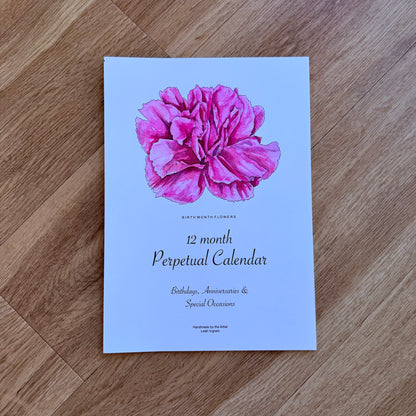 Birth Month Flowers Perpetual Calendar