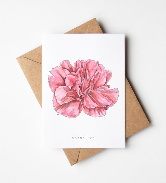 Carnation Flower Greeting Card