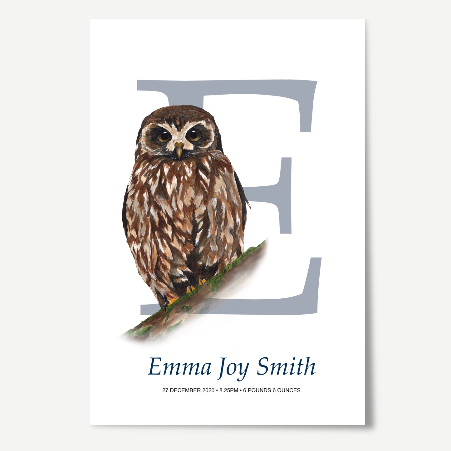 E Letter Custom Print