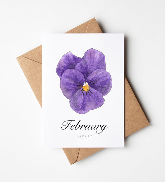 February Birth Month Flower Greeting Card