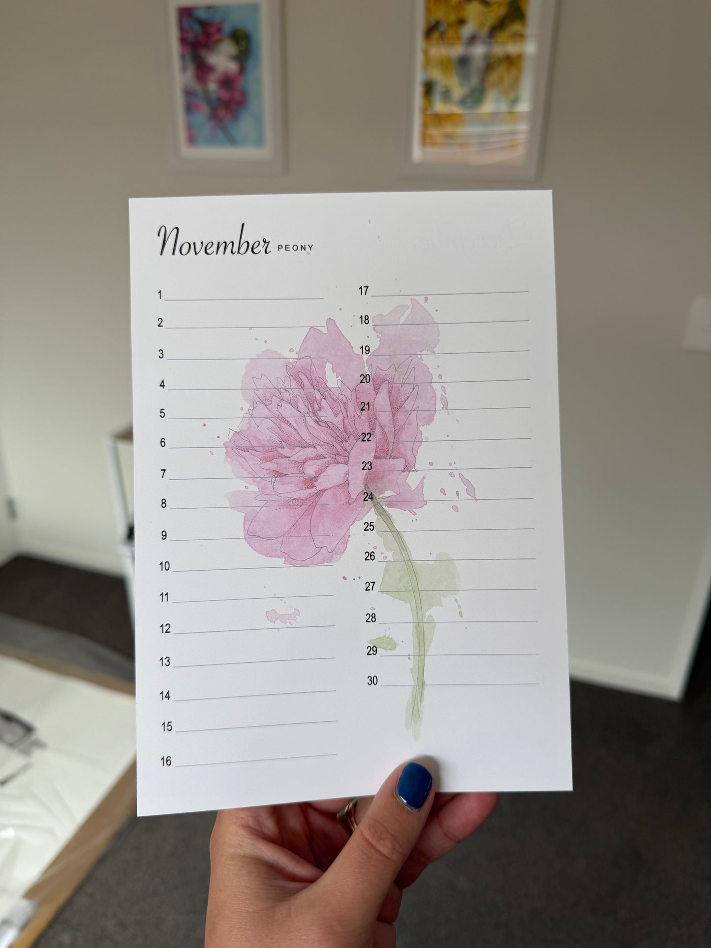 Perpetual Calendar Mini - V1 Birth Month Flowers