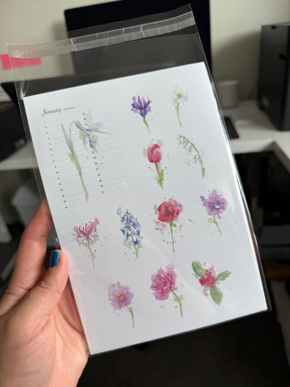 Perpetual Calendar Mini - V1 Birth Month Flowers