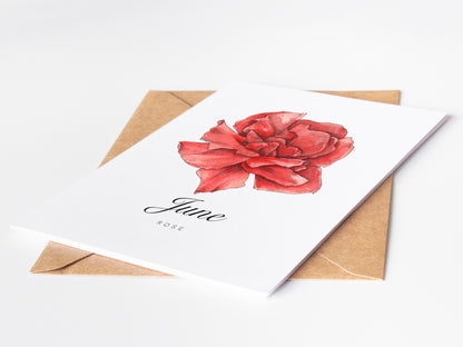 June Birth Month Flower Greeting Card