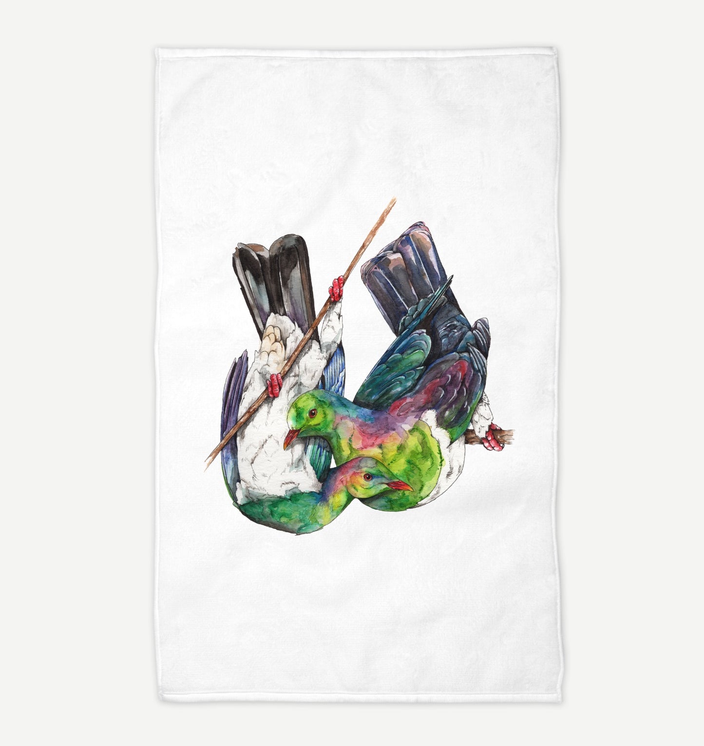 Native Pair Kererū Tea Towel