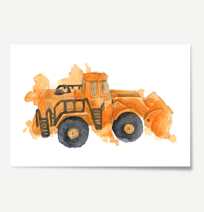 Orange Front Loader Print