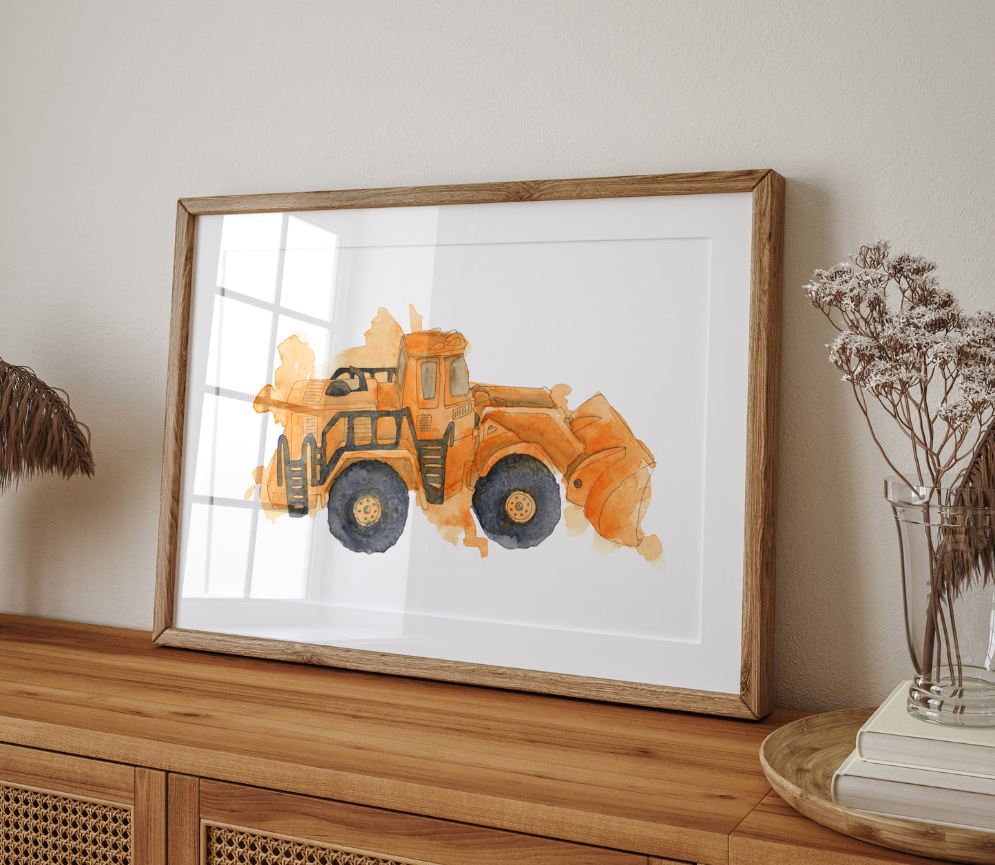 Orange Front Loader Print