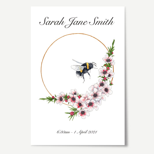 Personalised Bumble & Manuka Print