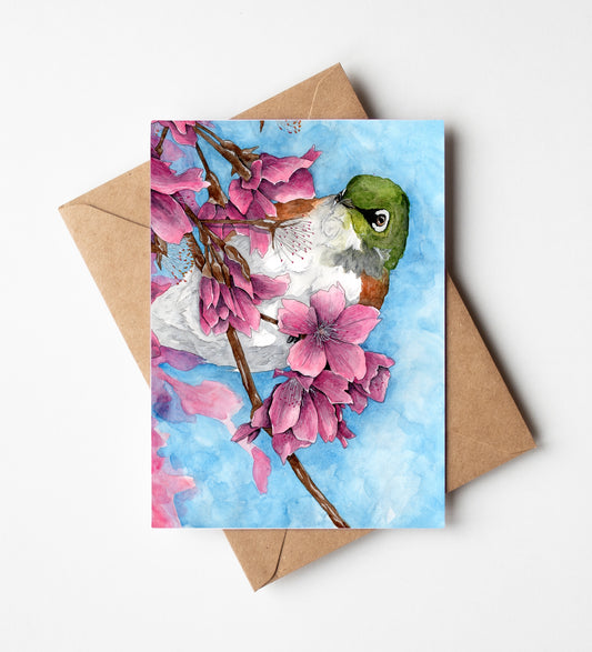 Tauhou in the Blossoms Greeting Card