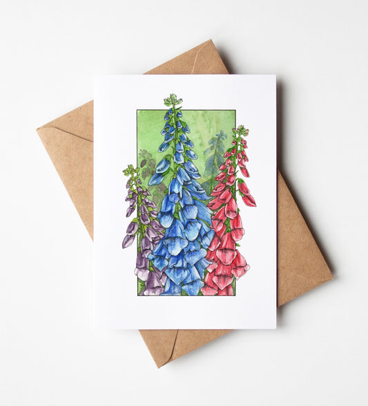 Foxgloves Greeting Card