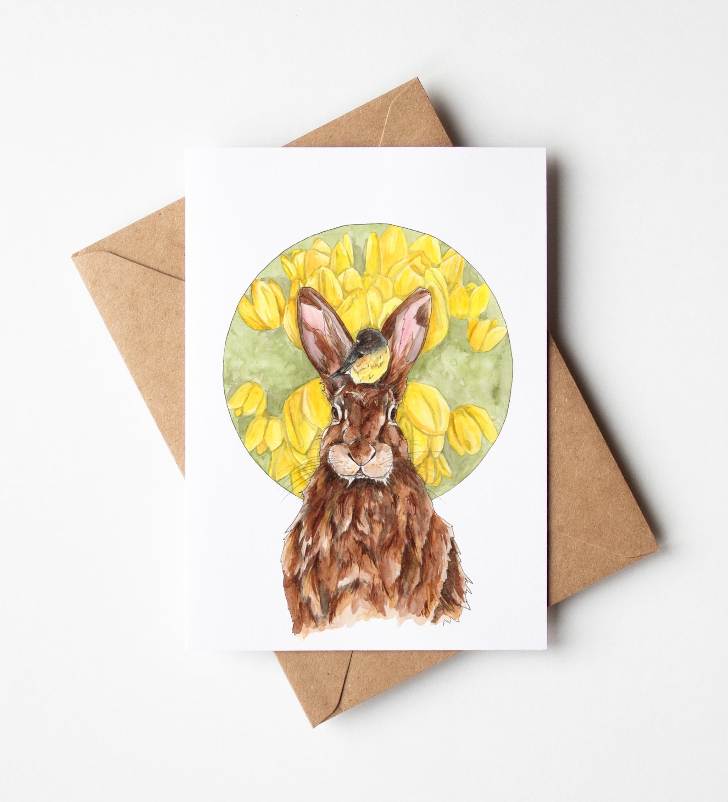 Tomtit & Rabbit Greeting Card