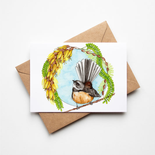 Pīwakawaka Encapsulated Greeting Card